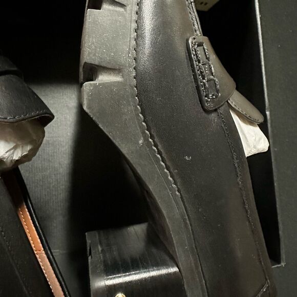 New Coach Colleen Black Leather Platform Loafers 9 - Picture 5 of 7